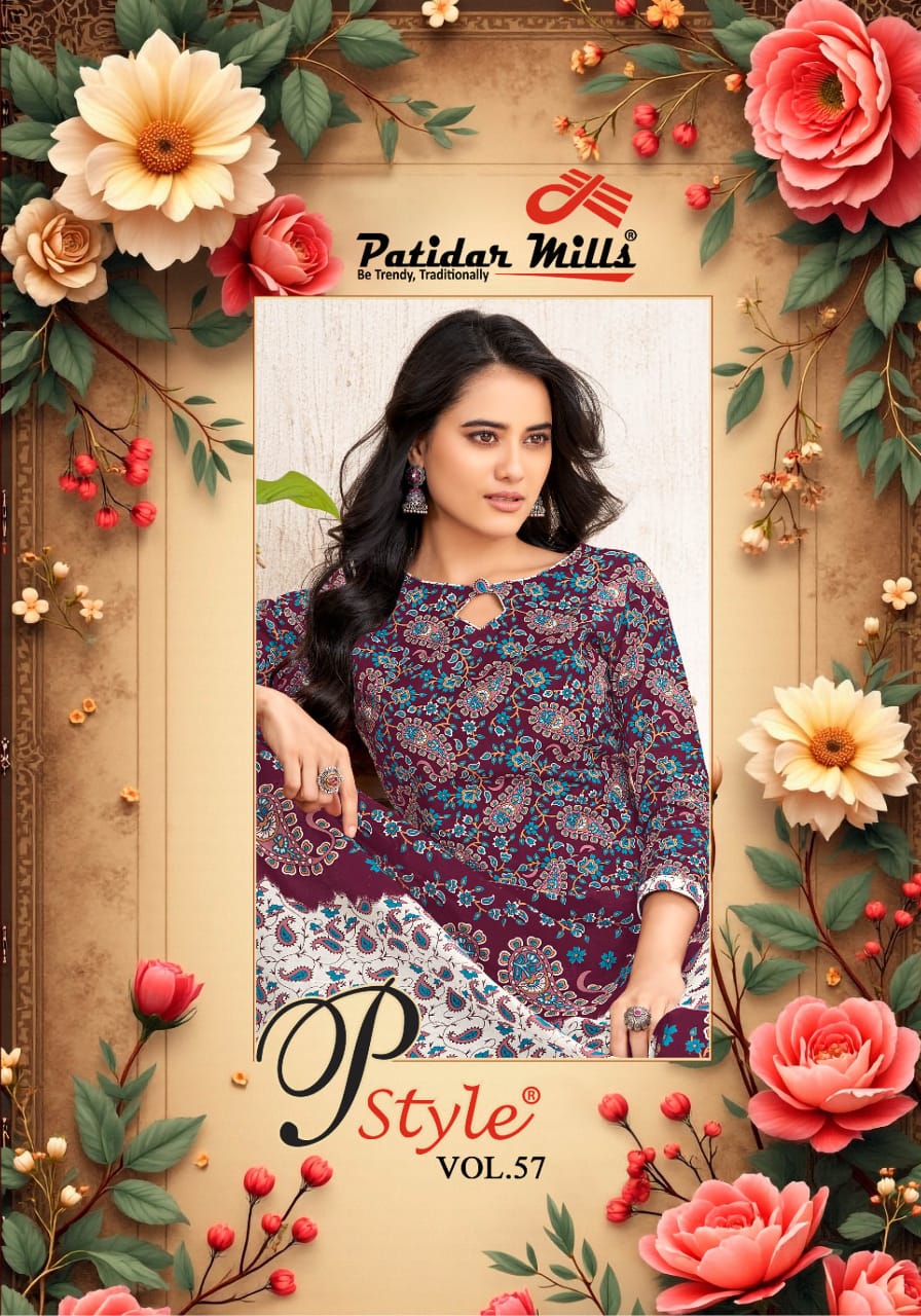 P Style Vol 57 Patidar Mills Cotton Dress Material Supplier Ahmedabad