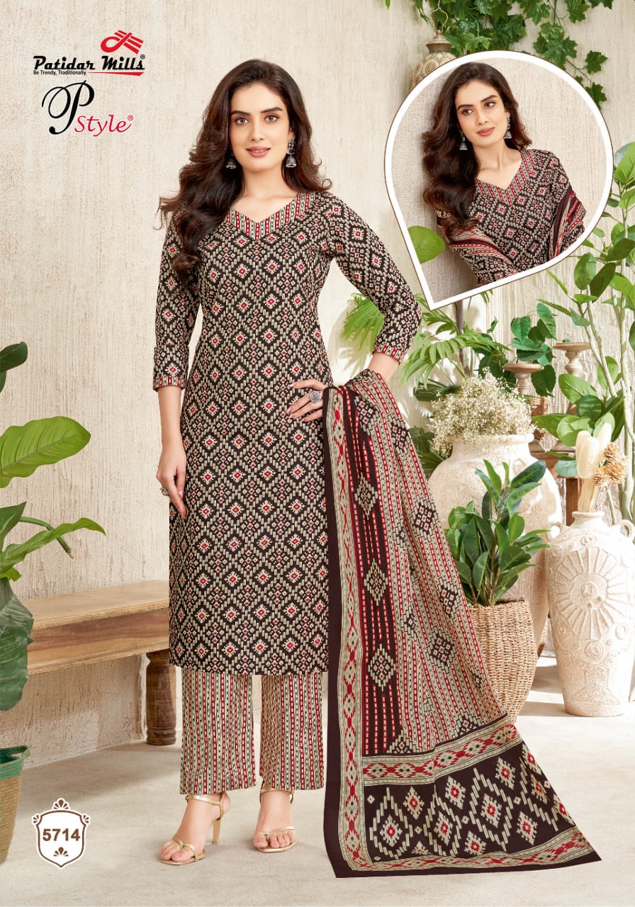 P Style Vol 57 Patidar Mills Cotton Dress Material Supplier Ahmedabad