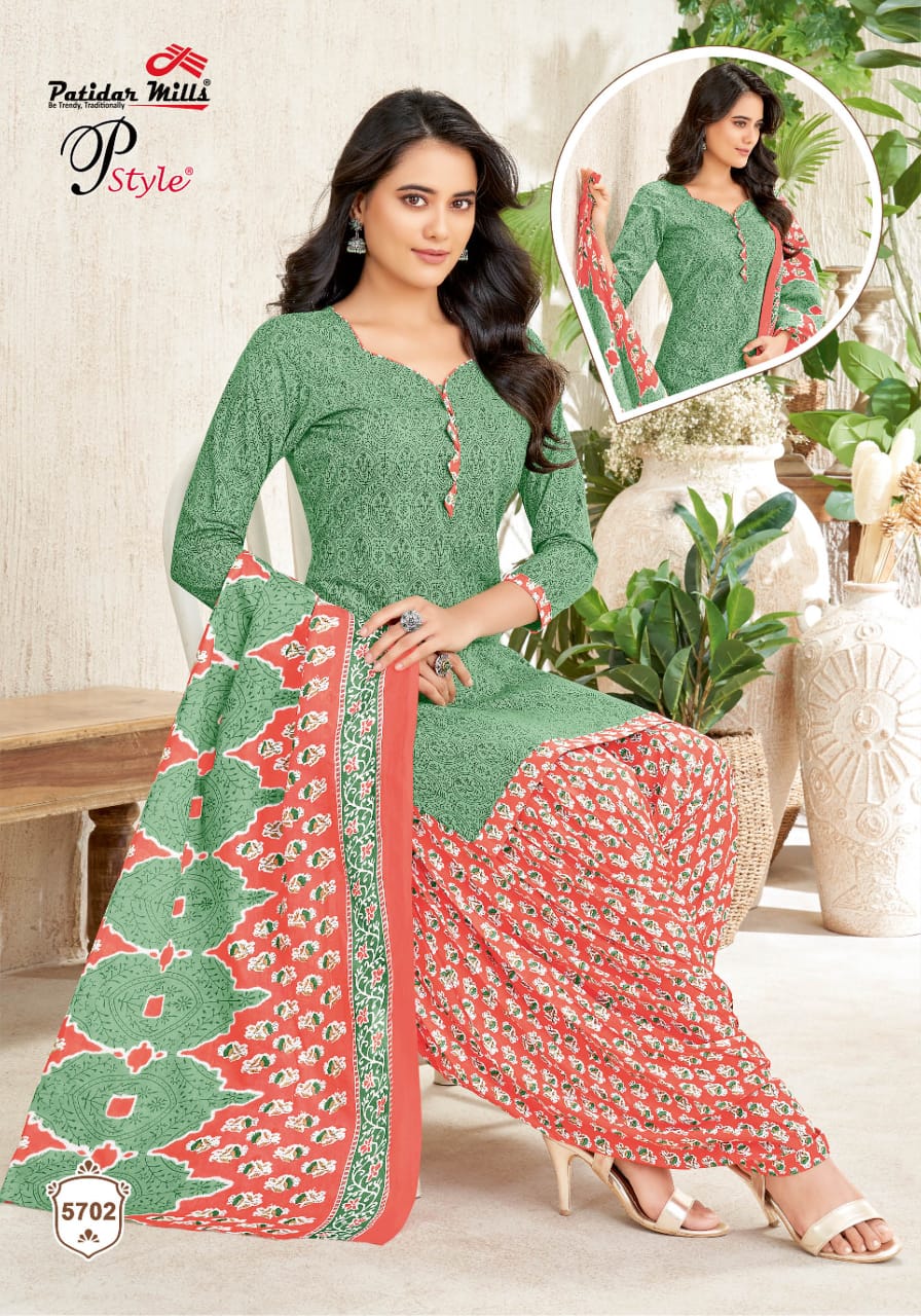 P Style Vol 57 Patidar Mills Cotton Dress Material Supplier Ahmedabad