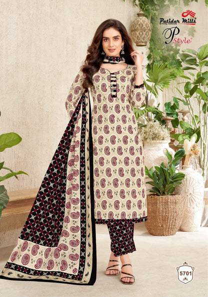 P Style Vol 57 Patidar Mills Cotton Dress Material Supplier Ahmedabad
