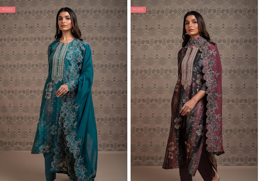 Paakhi Naariti Silk Jacquard Pant Style Suits Wholesale Rate