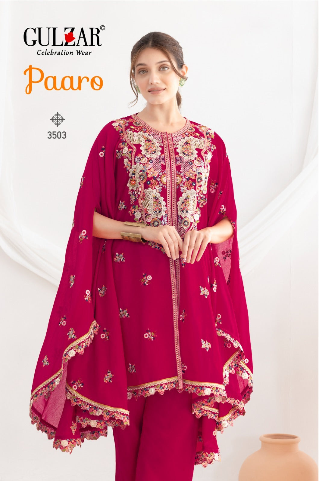 Paaro Gulzar Chinon Kaftan Pant Set Exporter India