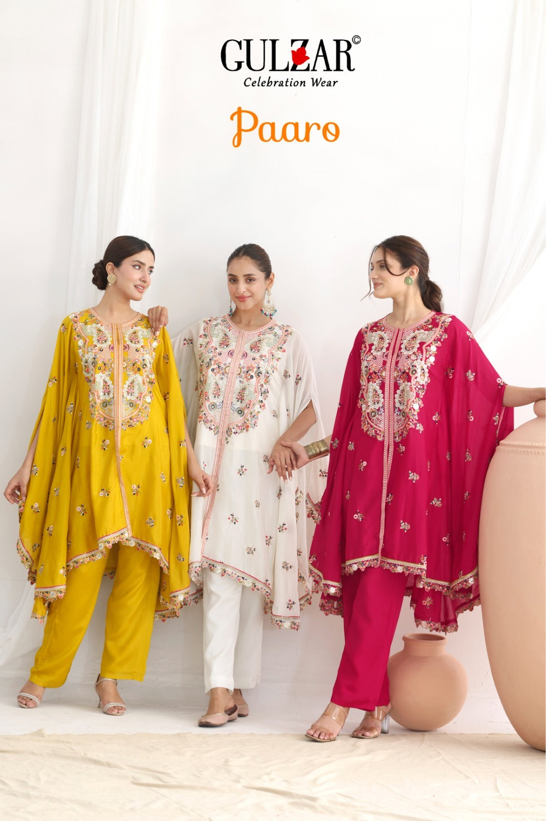 Paaro Gulzar Chinon Kaftan Pant Set Exporter India
