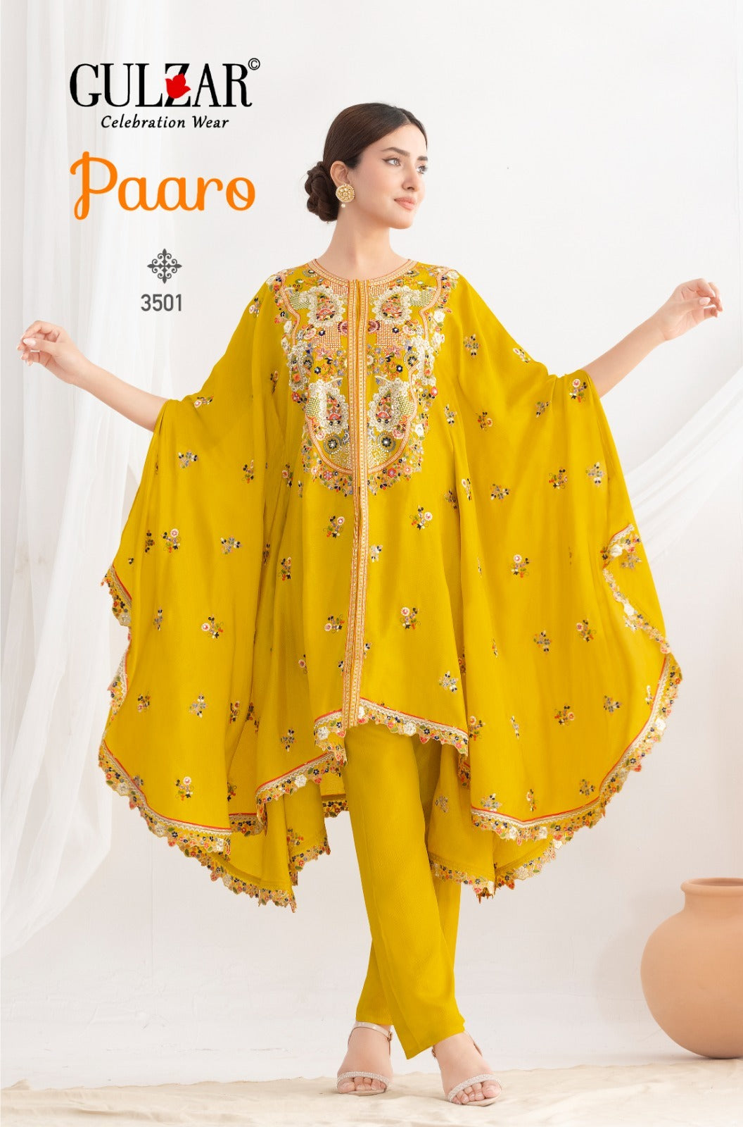 Paaro Gulzar Chinon Kaftan Pant Set Exporter India