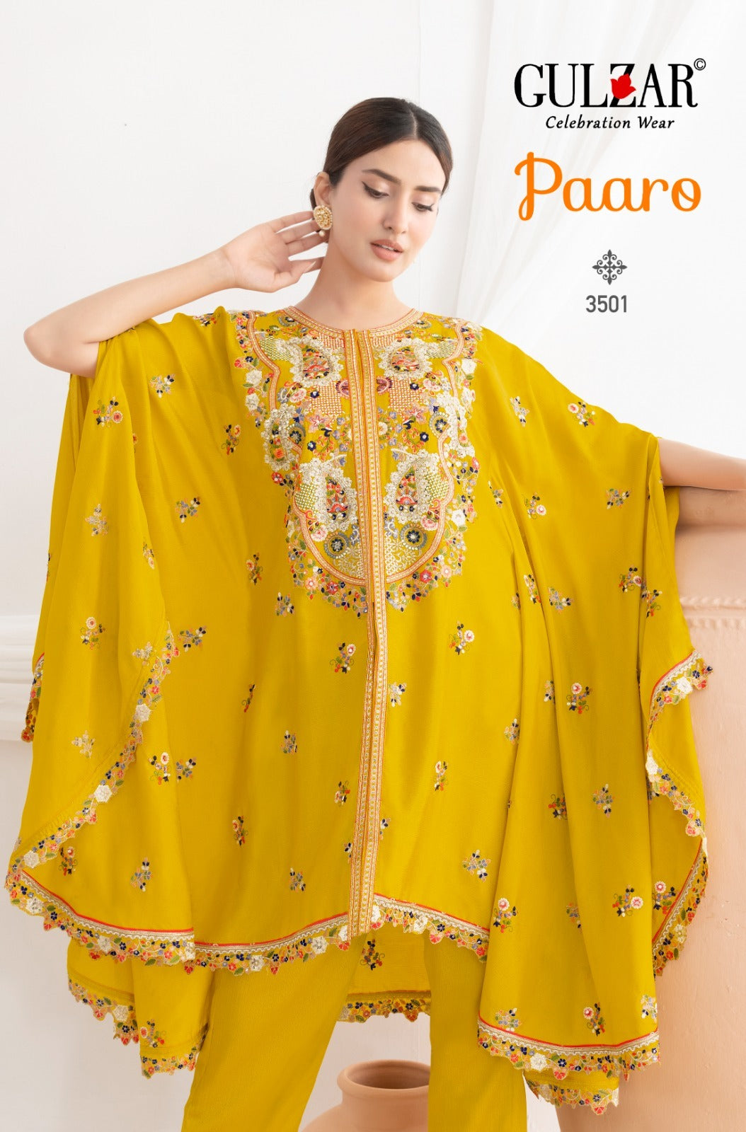 Paaro Gulzar Chinon Kaftan Pant Set Exporter India