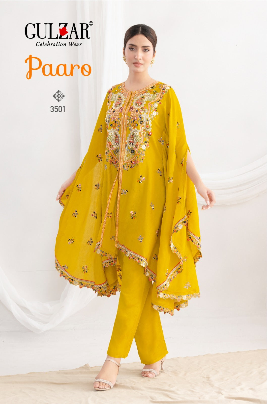 Paaro Gulzar Chinon Kaftan Pant Set Exporter India