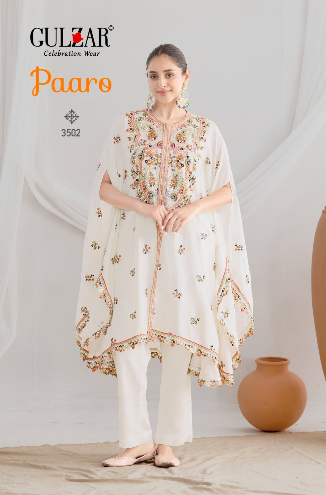 Paaro Gulzar Chinon Kaftan Pant Set Exporter India