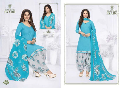 Paaro Vol 4 Ridhi Sidhi Readymade Cotton Patiyala Suits Manufacturer India