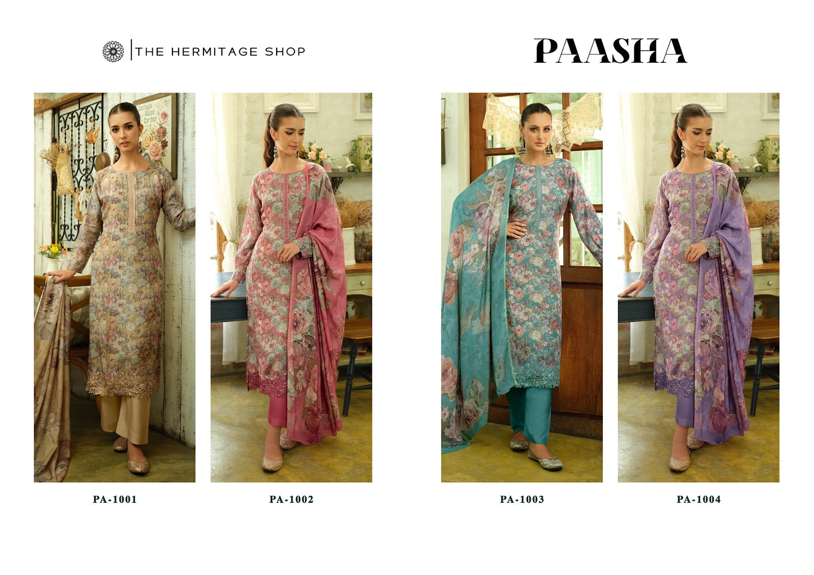 Paasha The Hermitage Shop Lawn Cotton Karachi Salwar Suits Wholesale Price