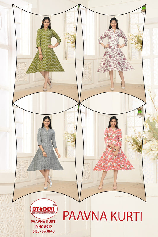 Paavna 8512 Dt Devi Liva A-Line Kurti Supplier Gujarat