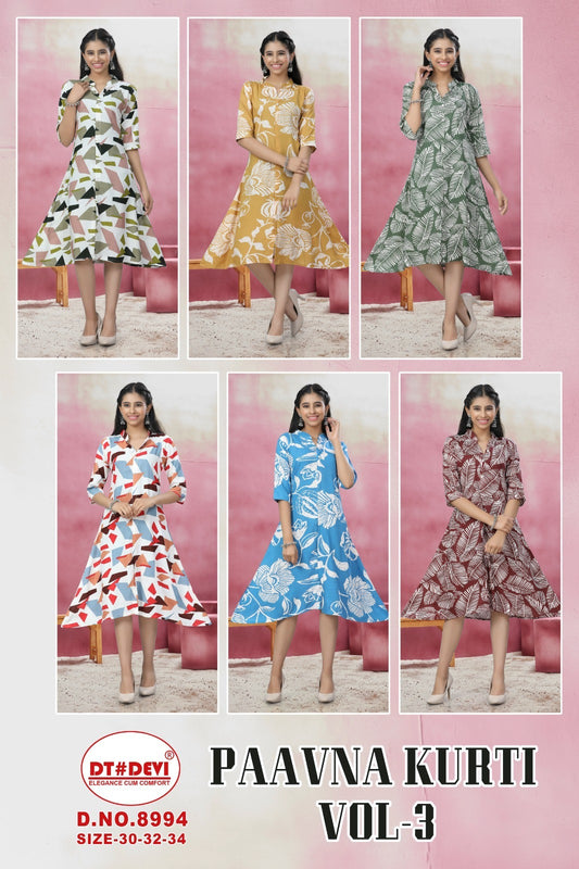 Paavna Vol 3 Dt Devi A-Line Kurti Exporter Ahmedabad