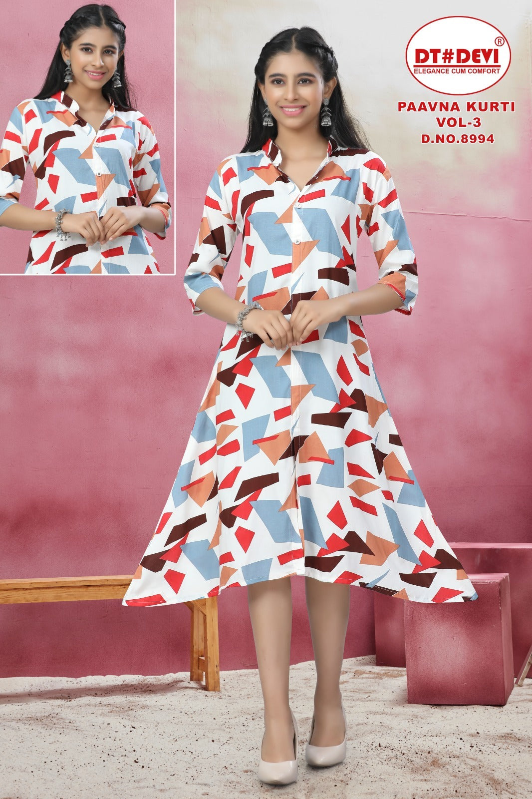 Paavna Vol 3 Dt Devi A-Line Kurti Exporter Ahmedabad