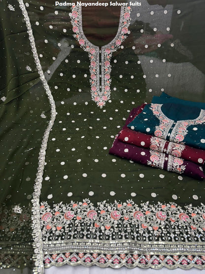 Padma Nayandeep Organza Salwar Suits Supplier Gujarat