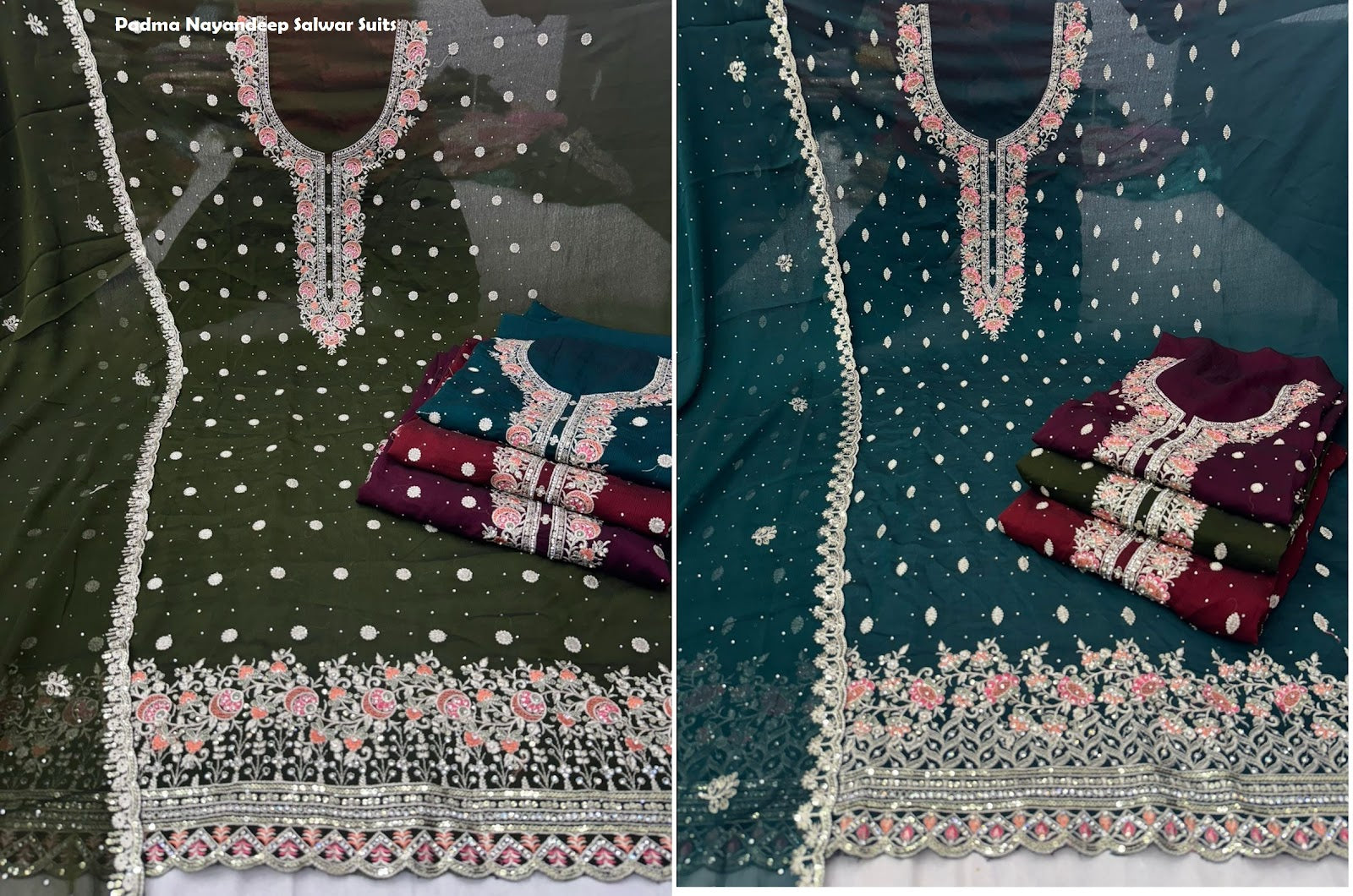 Padma Nayandeep Organza Salwar Suits Supplier Gujarat