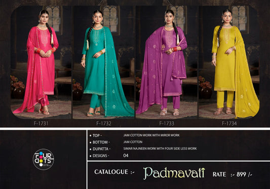 Padmavati Four Dots Jam Cotton Pant Style Suits Manufacturer