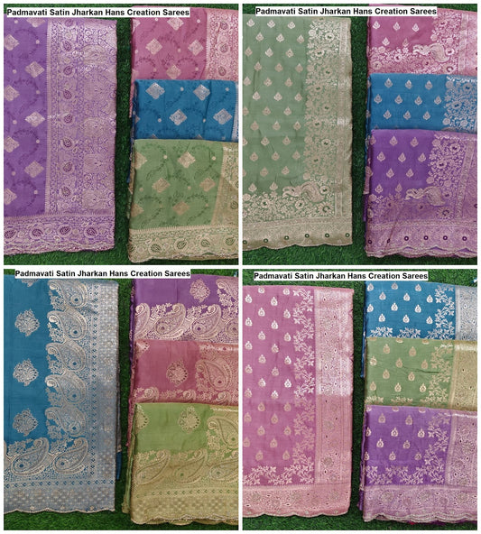 Padmavati Satin Jharkan Hans Creation Sarees Wholesaler Gujarat