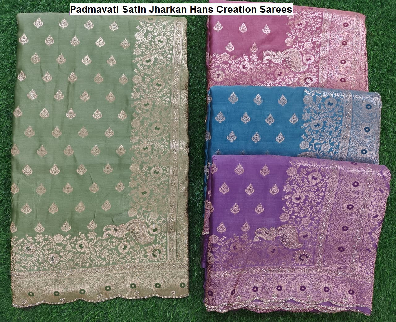 Padmavati Satin Jharkan Hans Creation Sarees Wholesaler Gujarat