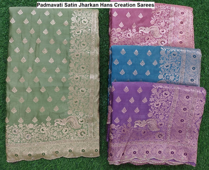 Padmavati Satin Jharkan Hans Creation Sarees Wholesaler Gujarat