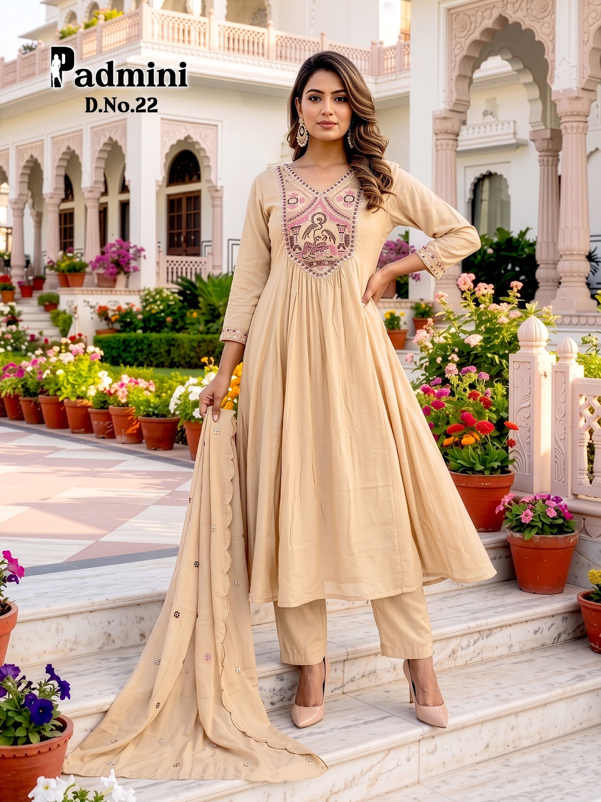 Padmini Prmnt Chanderi Readymade Anarkali Suits Supplier