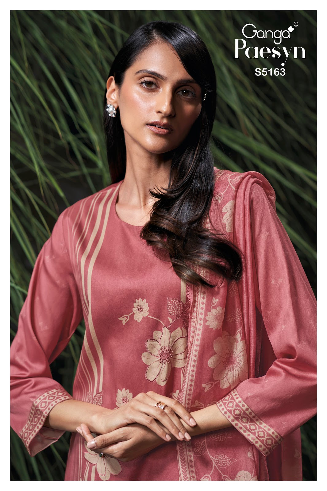 Paesyn S5163 Ganga Cotton Satin Plazzo Style Suits Supplier Ahmedabad