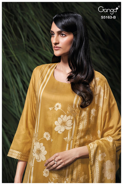 Paesyn S5163 Ganga Cotton Satin Plazzo Style Suits Supplier Ahmedabad
