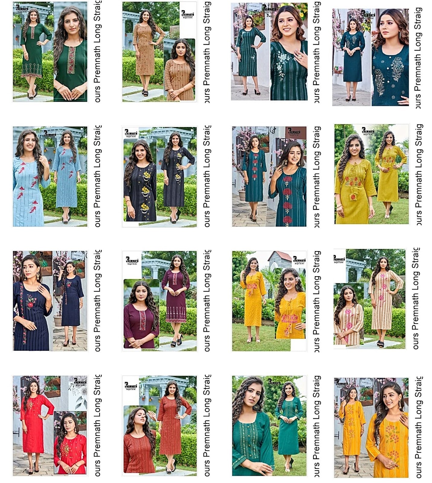 Page 3 Colours Premnath Rayon Long Straight Kurti Manufacturer Gujarat
