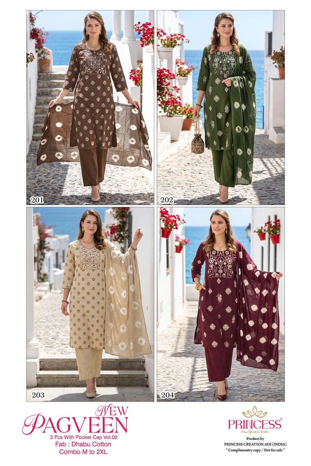 Pagveen Vol 2 Princess Creation Dhabu Readymade Cotton Pant Suits Exporter Ahmedabad