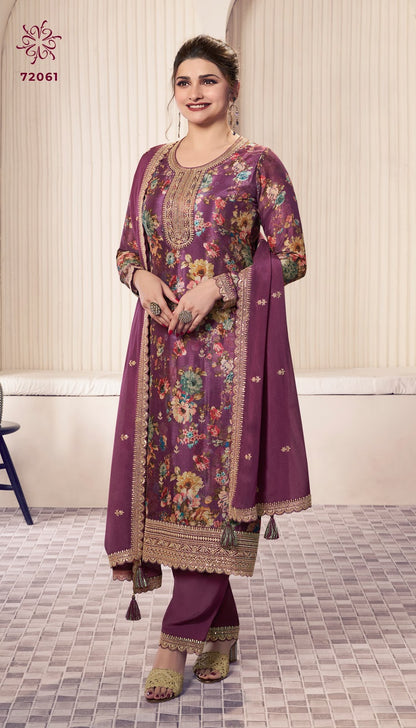 Pahal 3 Kuleesh Vinay Fashion Llp Chinon Pant Style Suits Supplier India