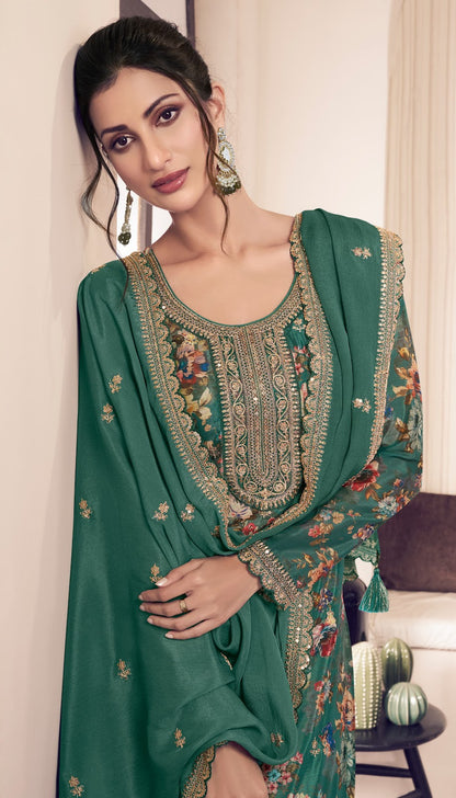 Pahal 3 Kuleesh Vinay Fashion Llp Chinon Pant Style Suits Supplier India