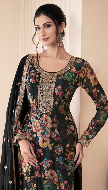 Pahal 3 Kuleesh Vinay Fashion Llp Chinon Pant Style Suits Supplier India