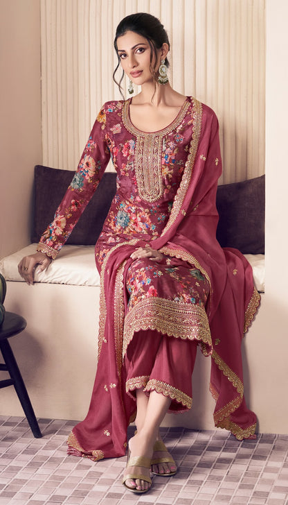 Pahal 3 Kuleesh Vinay Fashion Llp Chinon Pant Style Suits Supplier India