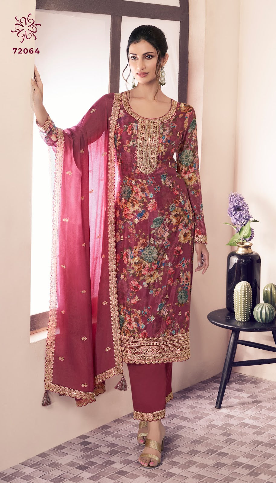 Pahal 3 Kuleesh Vinay Fashion Llp Chinon Pant Style Suits Supplier India