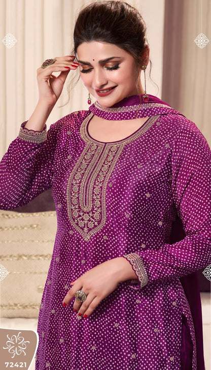 Pahal 4 Kuleesh Vinay Fashion Llp Chinon Pant Style Suits Exporter Ahmedabad