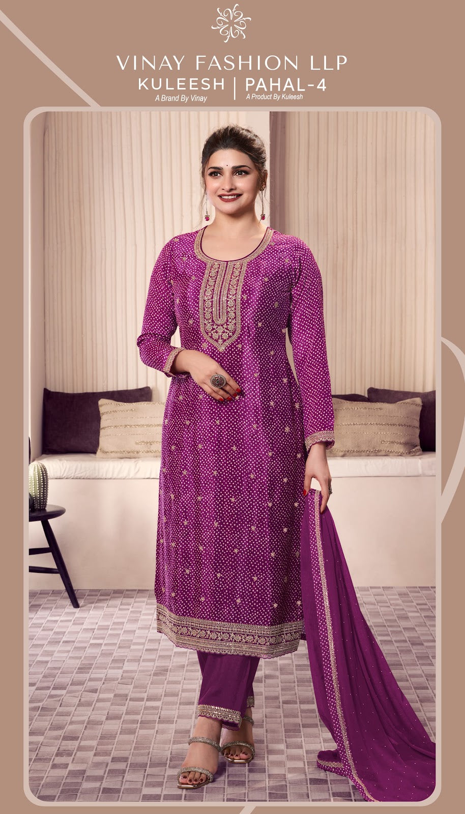 Pahal 4 Kuleesh Vinay Fashion Llp Chinon Pant Style Suits Exporter Ahmedabad