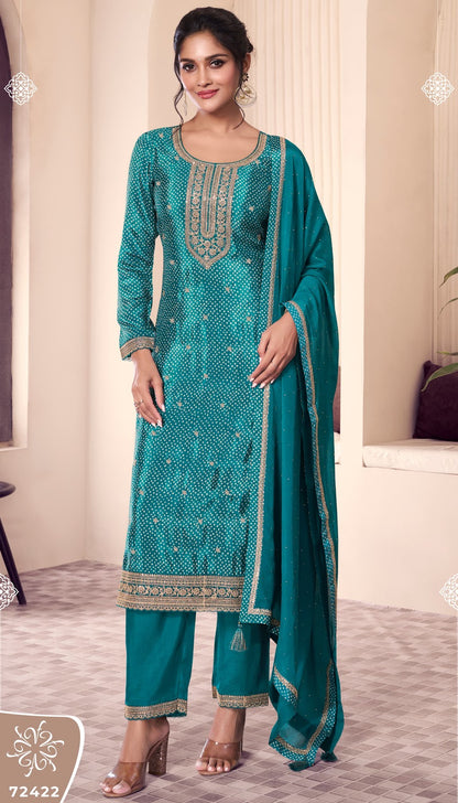 Pahal 4 Kuleesh Vinay Fashion Llp Chinon Pant Style Suits Exporter Ahmedabad