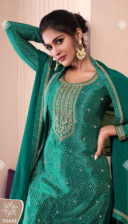 Pahal 4 Kuleesh Vinay Fashion Llp Chinon Pant Style Suits Exporter Ahmedabad