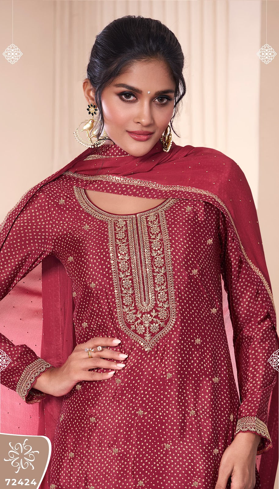 Pahal 4 Kuleesh Vinay Fashion Llp Chinon Pant Style Suits Exporter Ahmedabad