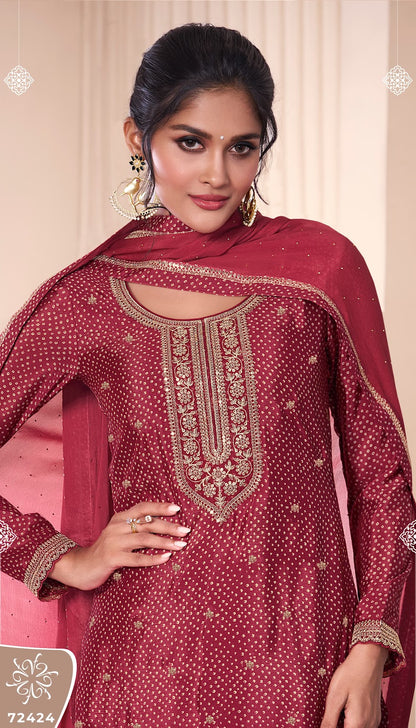 Pahal 4 Kuleesh Vinay Fashion Llp Chinon Pant Style Suits Exporter Ahmedabad