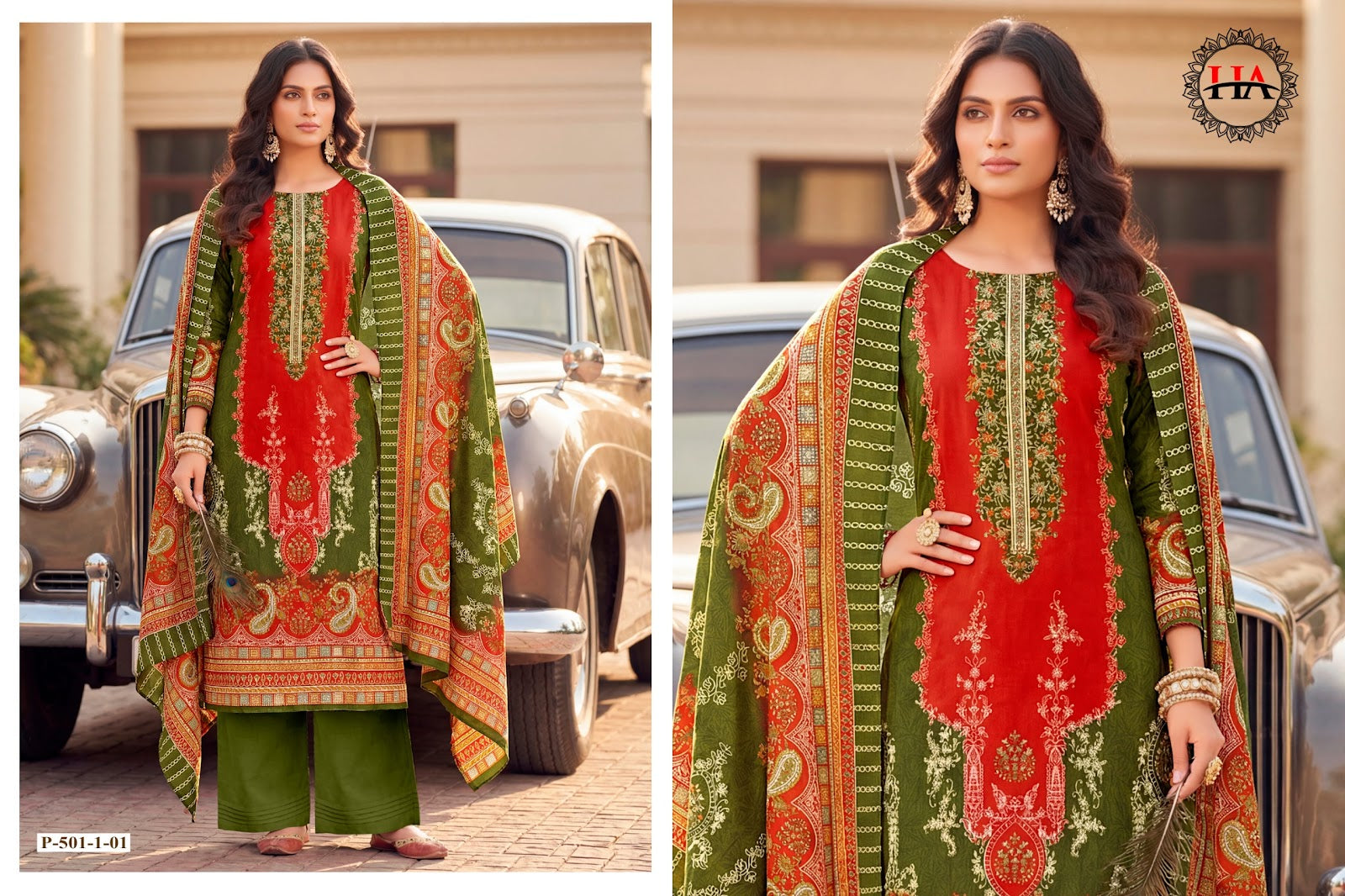 Pahar Harshit Fashion Mix Cotton Karachi Salwar Suits Exporter Ahmedabad