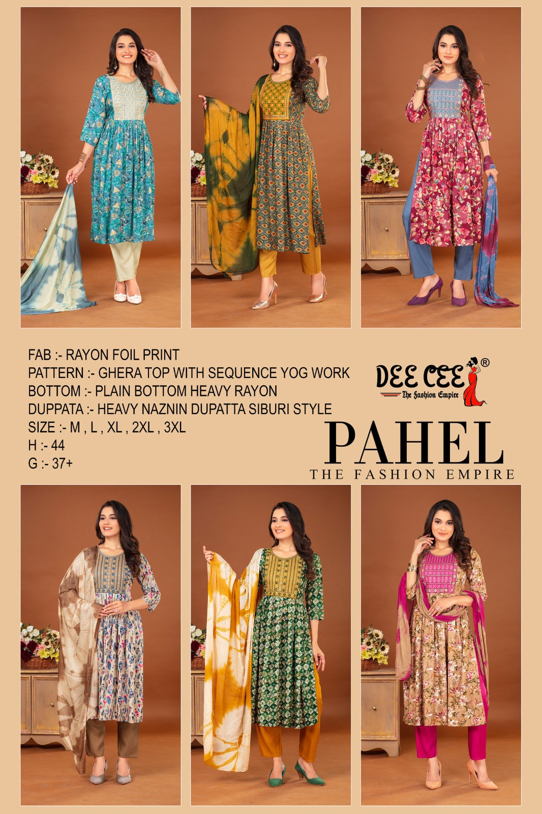 Pahel Deecee Rayon Foil Readymade Pant Style Suits Wholesale