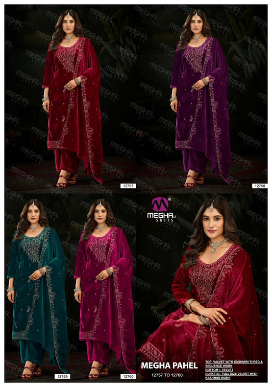 Pahel Megha Velvet Suits Wholesaler India