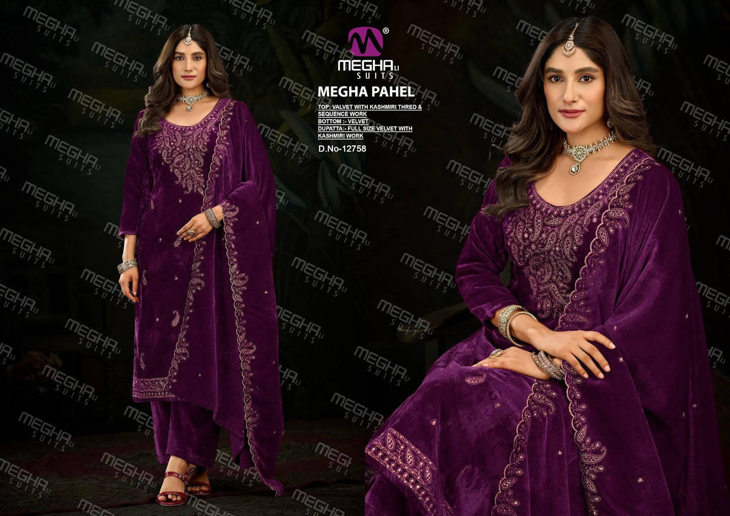 Pahel Megha Velvet Suits Wholesaler India