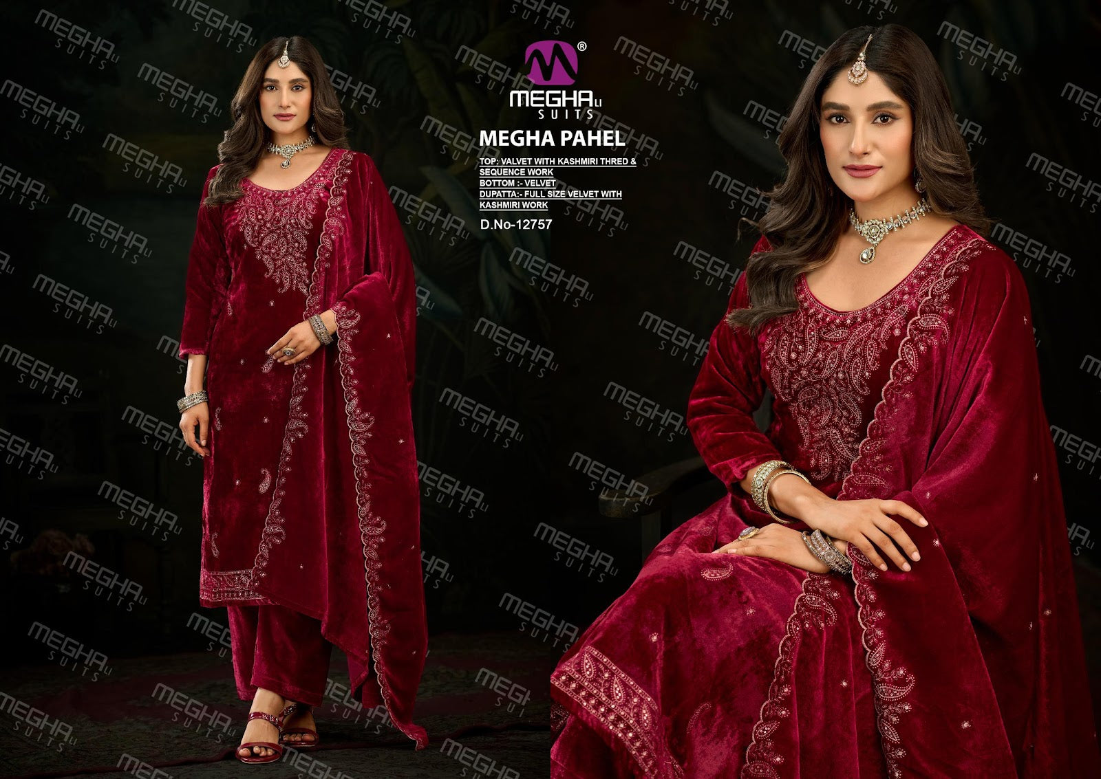 Pahel Megha Velvet Suits Wholesaler India