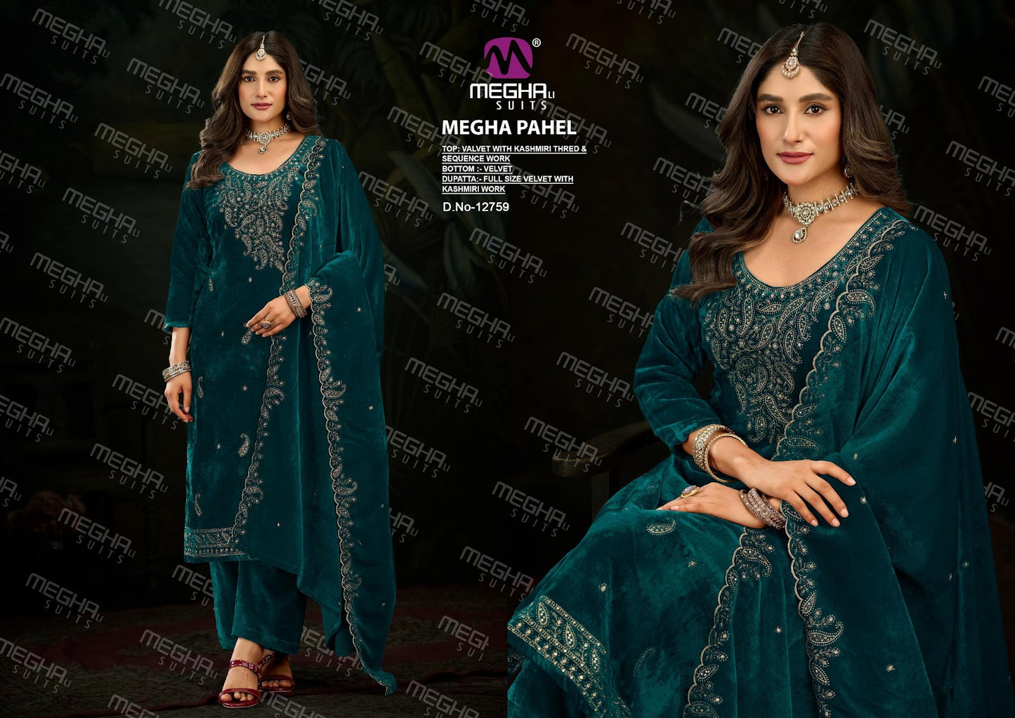 Pahel Megha Velvet Suits Wholesaler India