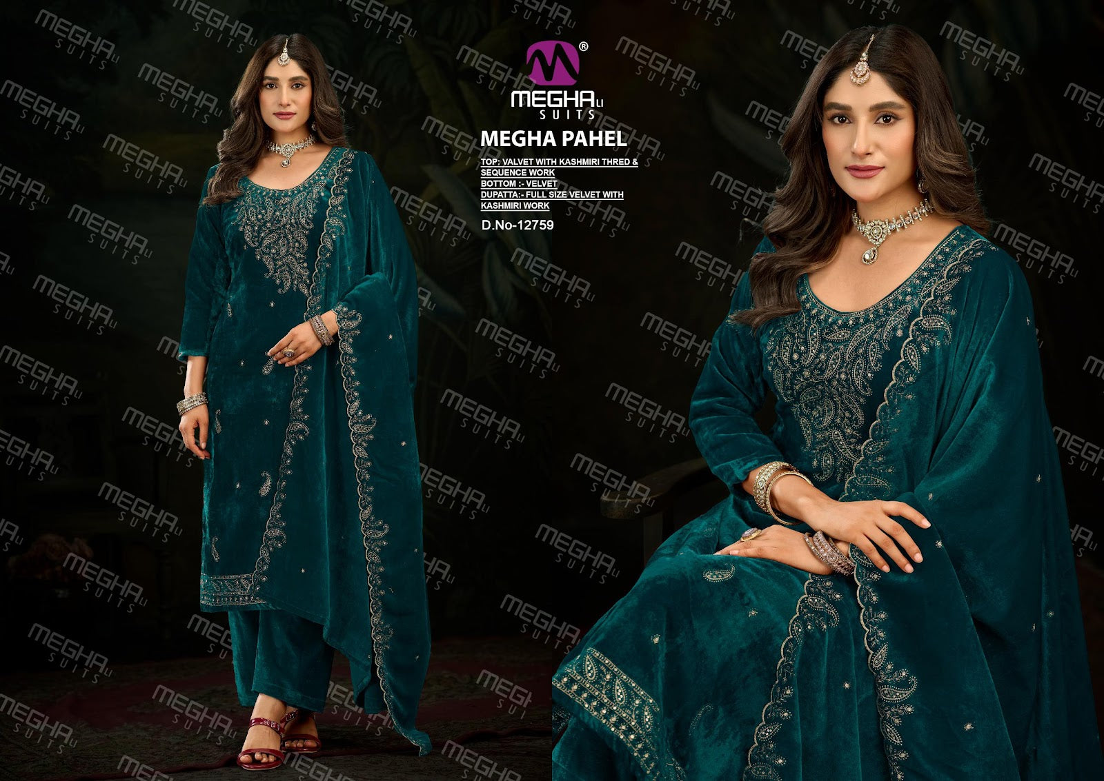 Pahel Megha Velvet Suits Wholesaler India