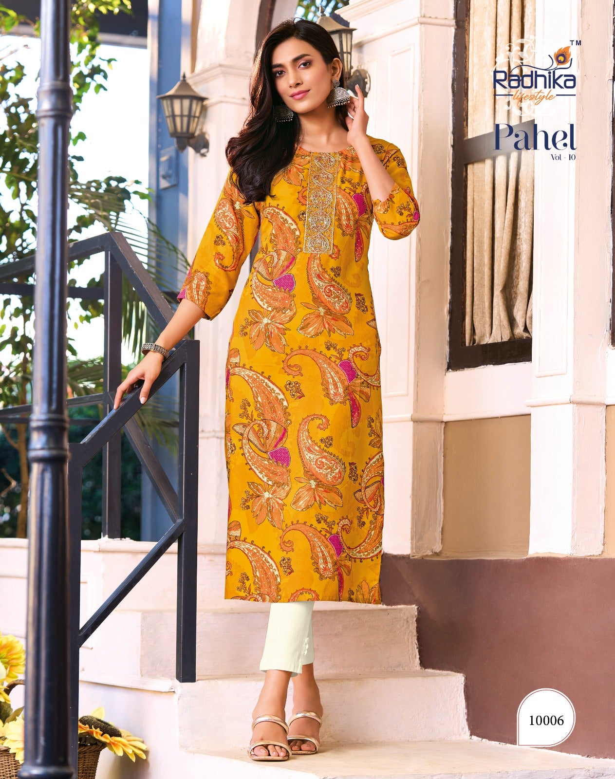 Pahel Vol 10 Radhika Lifestyle Liva Reyon Long Straight Kurti Wholesaler