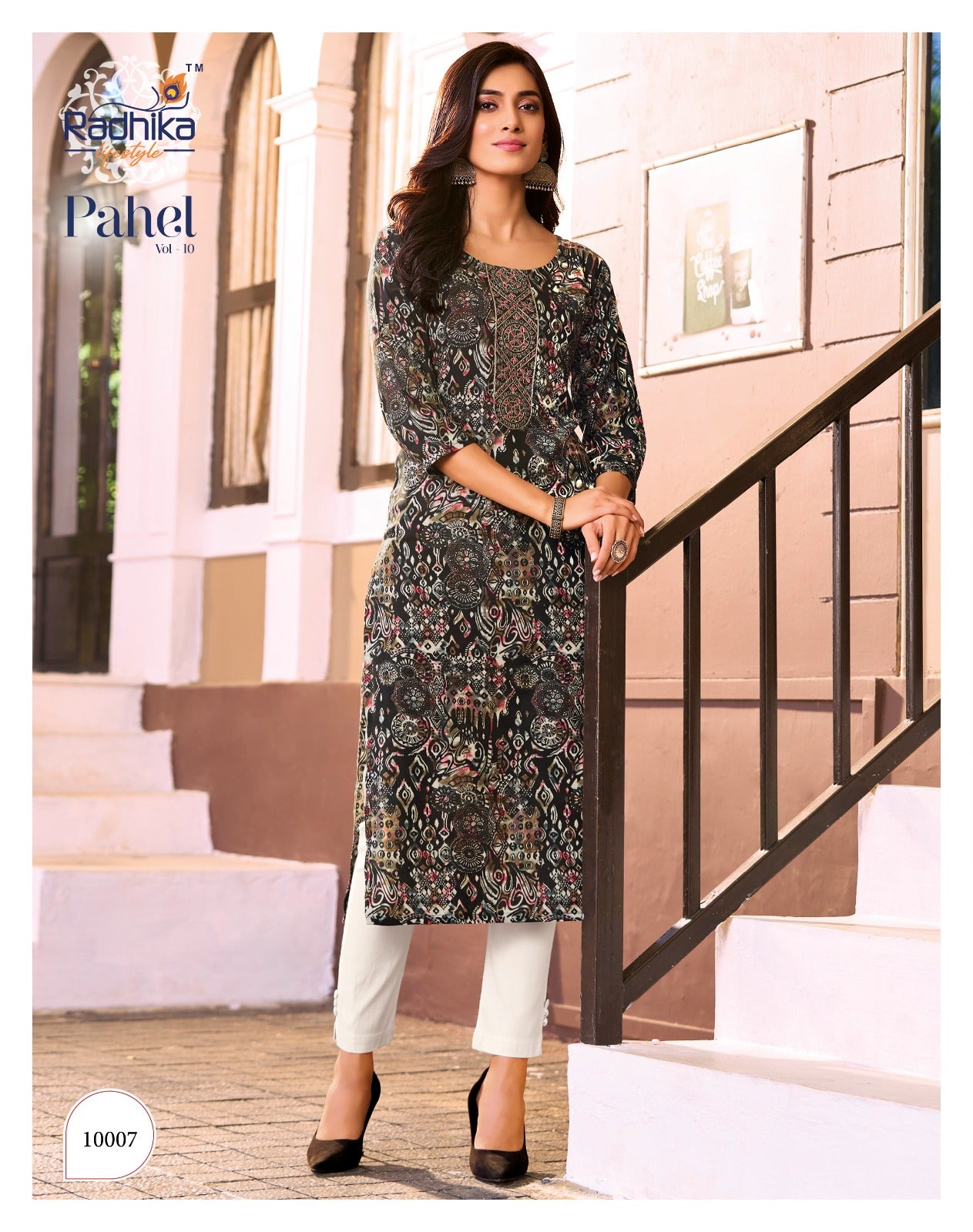 Pahel Vol 10 Radhika Lifestyle Liva Reyon Long Straight Kurti Wholesaler