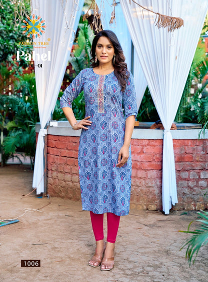 Pahel Vol 1 Passion Tree Heavy Cotton Long Straight Kurti Manufacturer