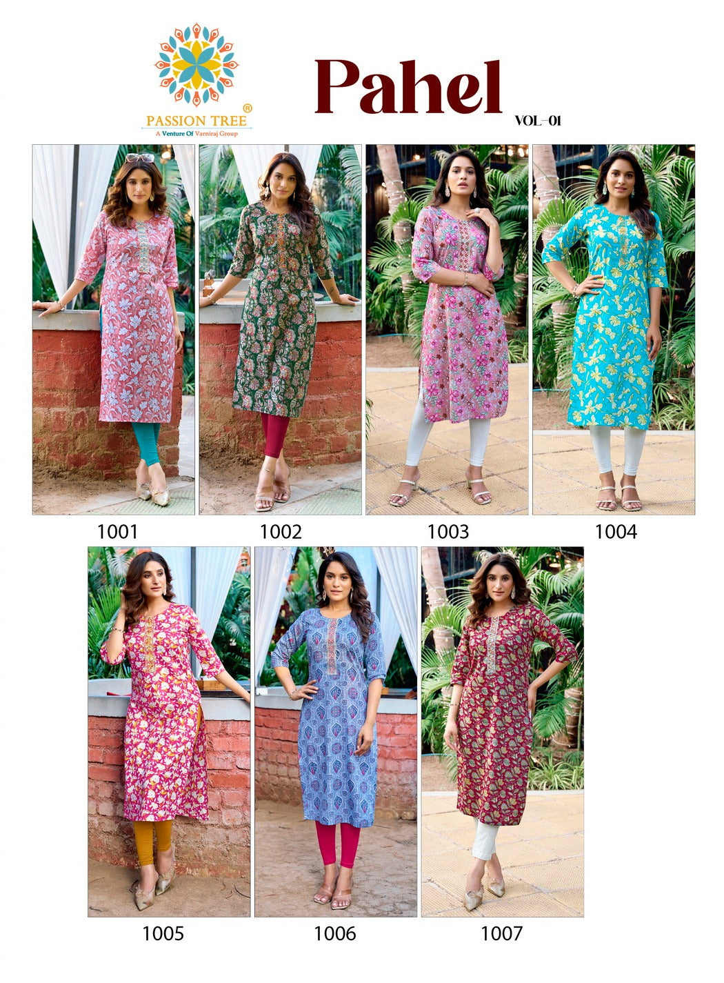 Pahel Vol 1 Passion Tree Heavy Cotton Long Straight Kurti Manufacturer