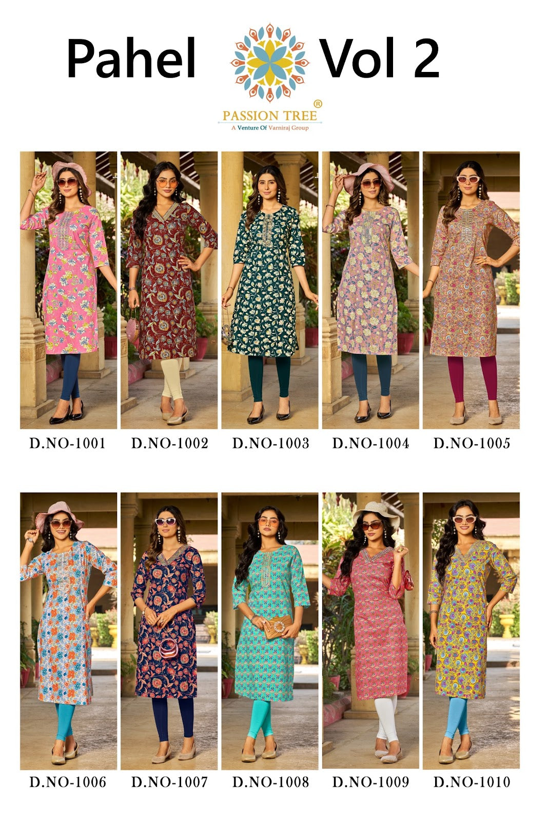 Pahel Vol 2 Passion Tree Cotton Straight Cut Kurtis Manufacturer Gujarat